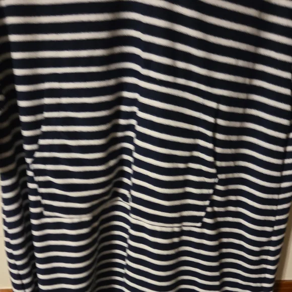 Lands' End Navy and White Striped Hoodie Dress - Picture 4 of 5